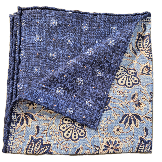 Rosi Collection Blue floral pocket square