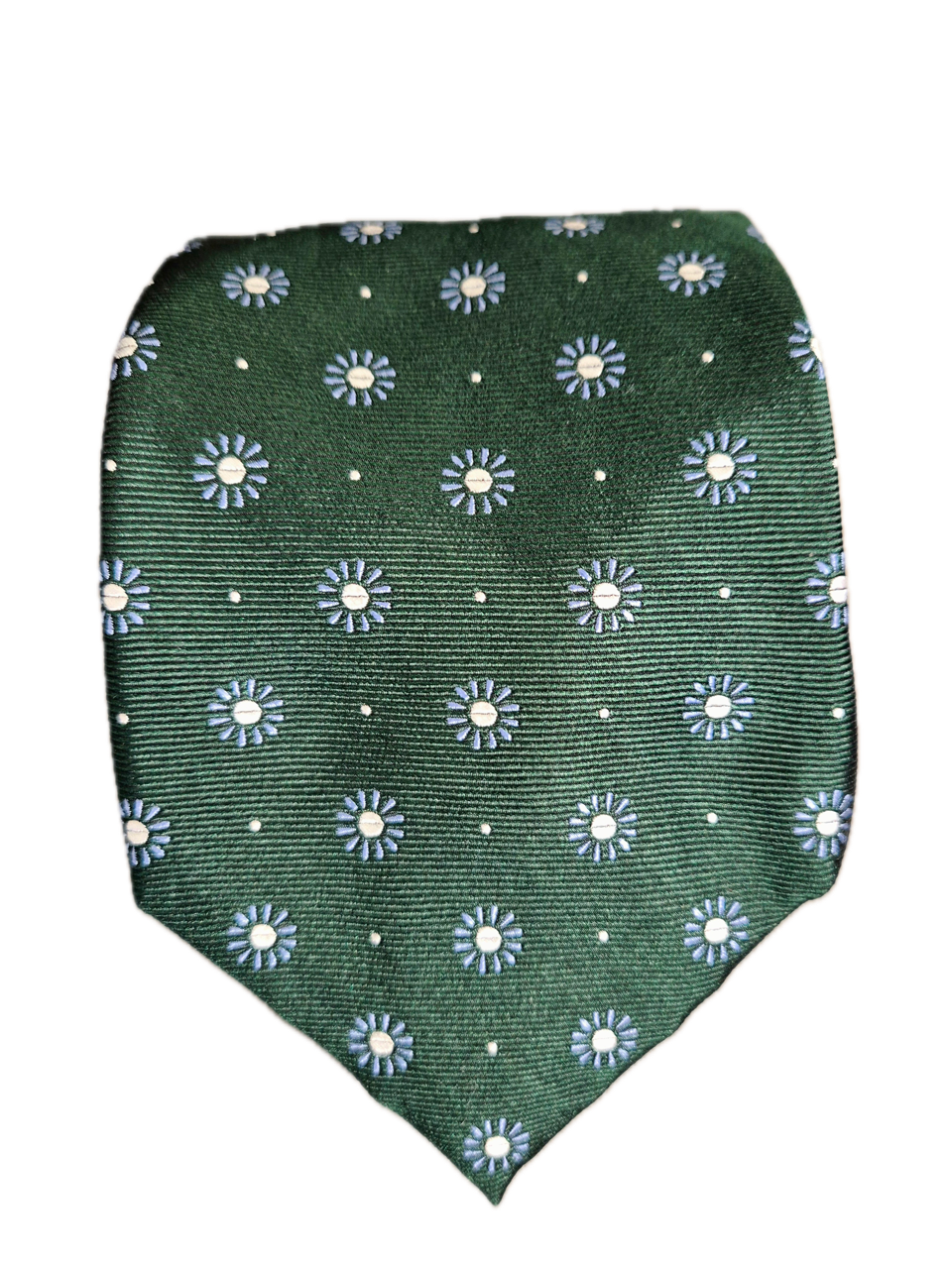 Praiano Green floral Seven-fold silk tie