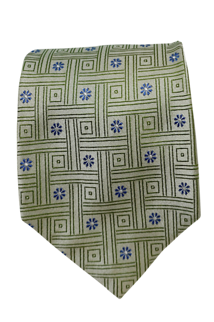 Rocce verdi Green Seven-fold silk tie