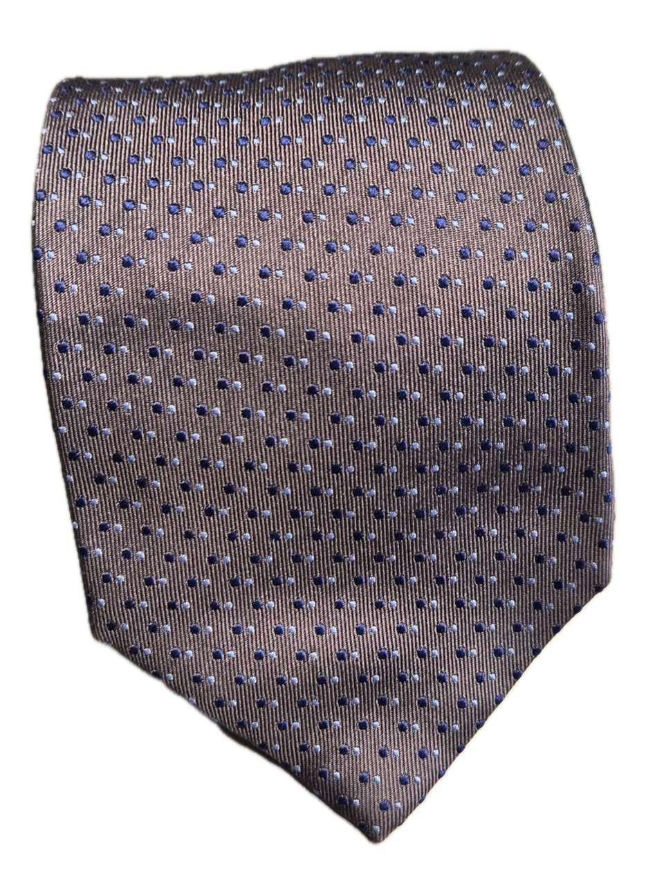 Praiano Grey and blue pin dot silk tie