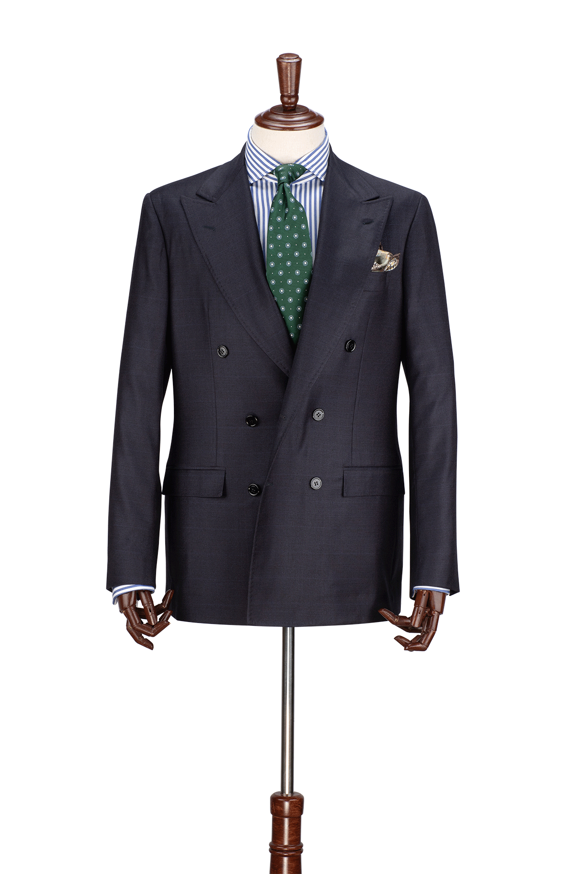 Chiaia Navy Glen Check Double Breasted suit