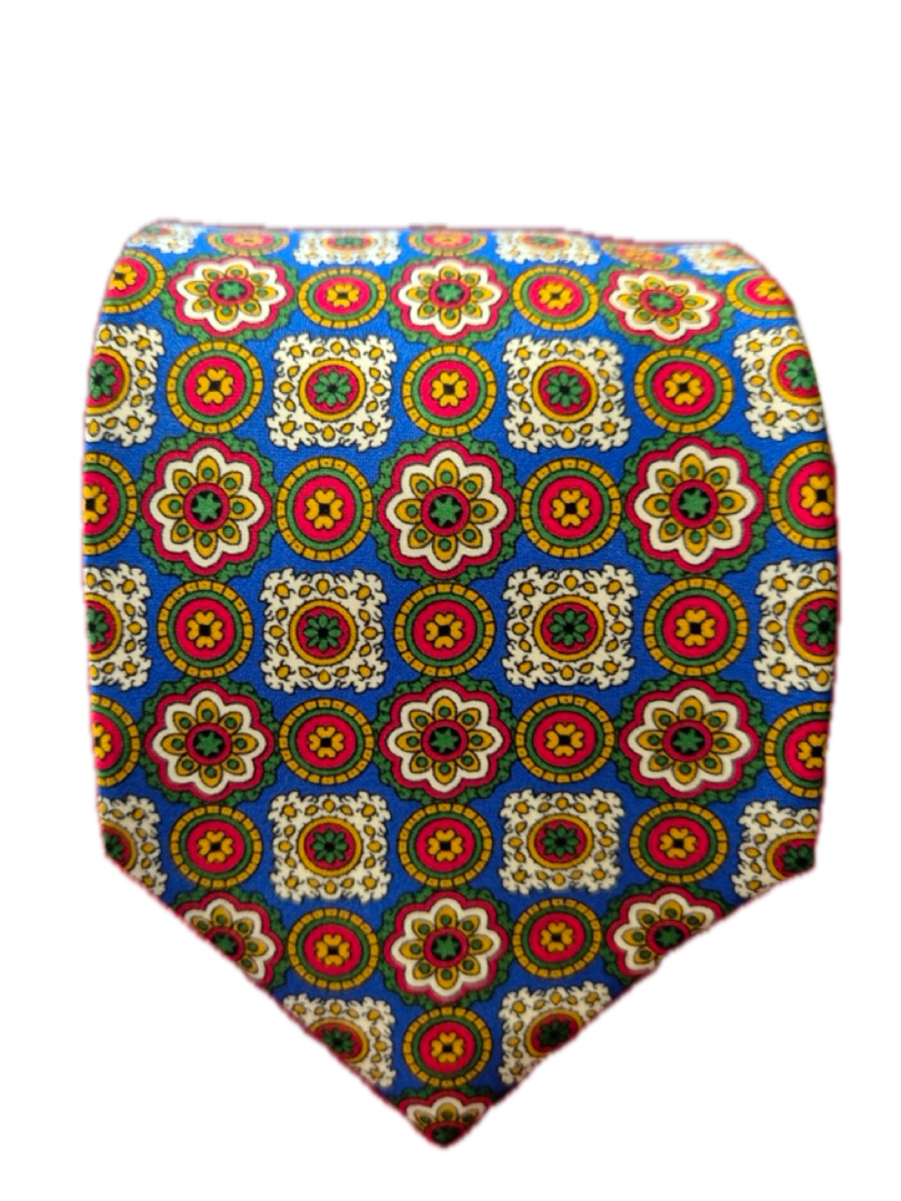 Sotterrania multi coloured geometric silk tie