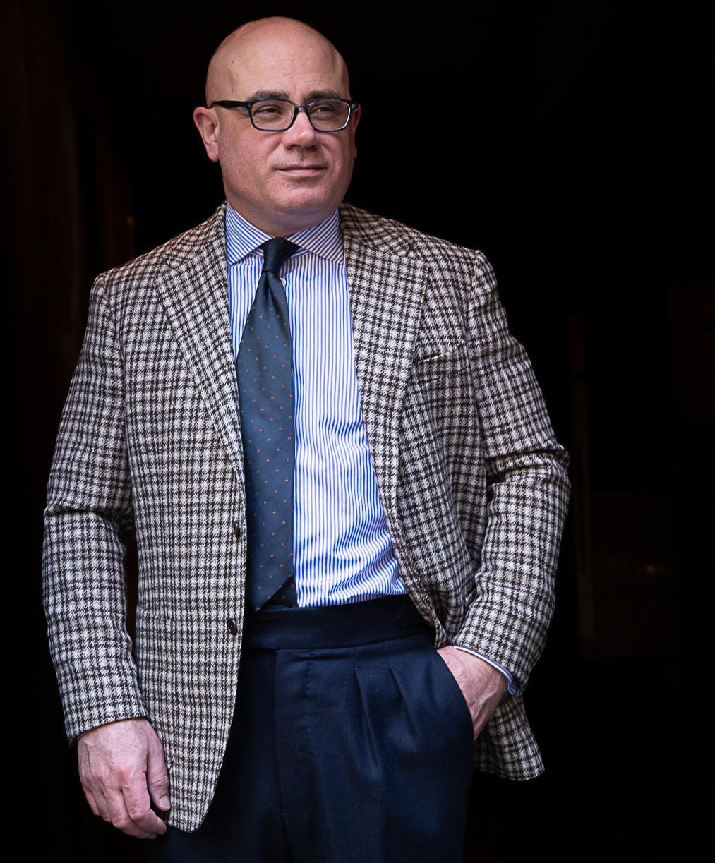 De Curtis Brown and Cream check sports-coat