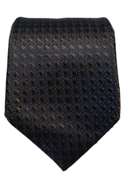 Toledo Navy and brown seven-fold silk tie