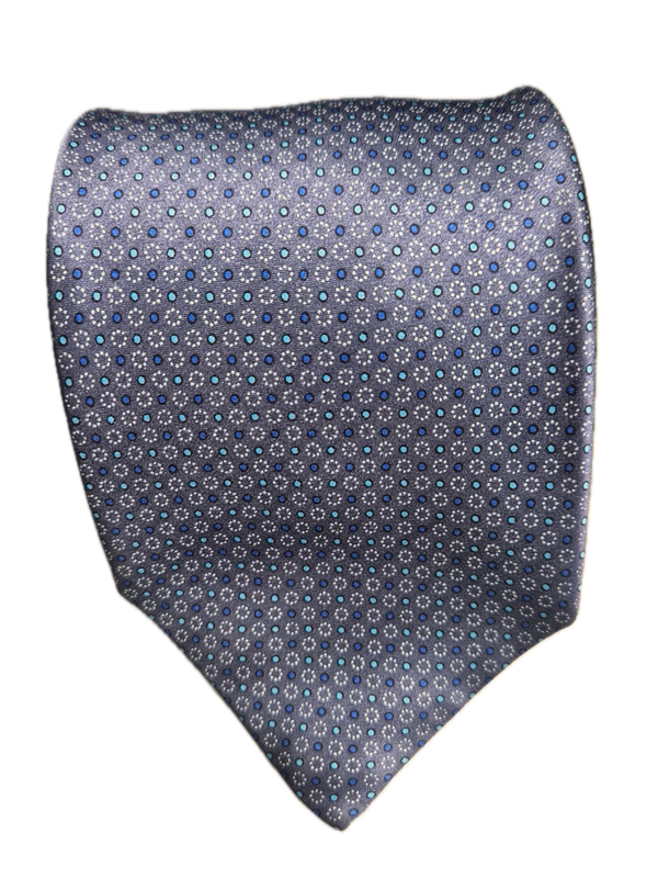 Toledo multi blue dot silk tie
