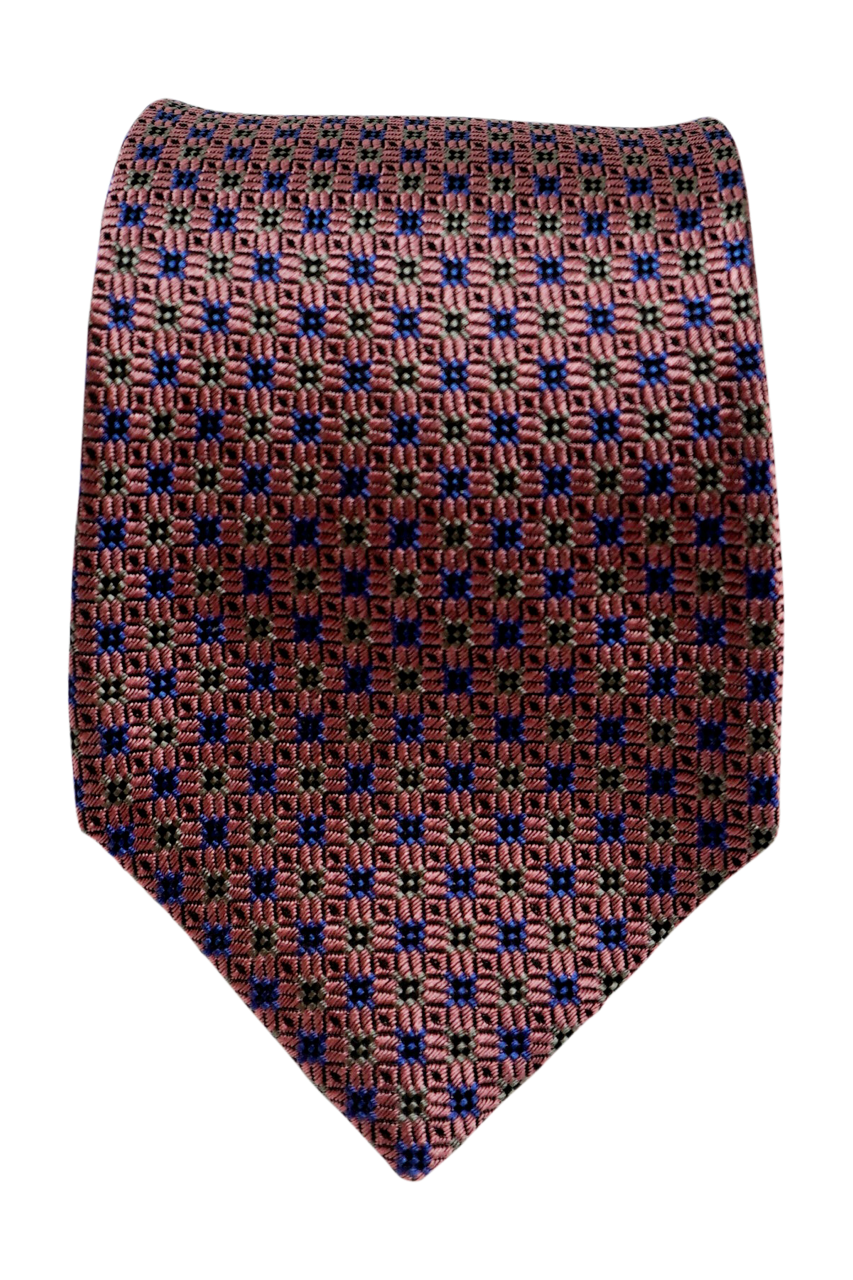 Cristallini Salmon pink seven-fold silk tie