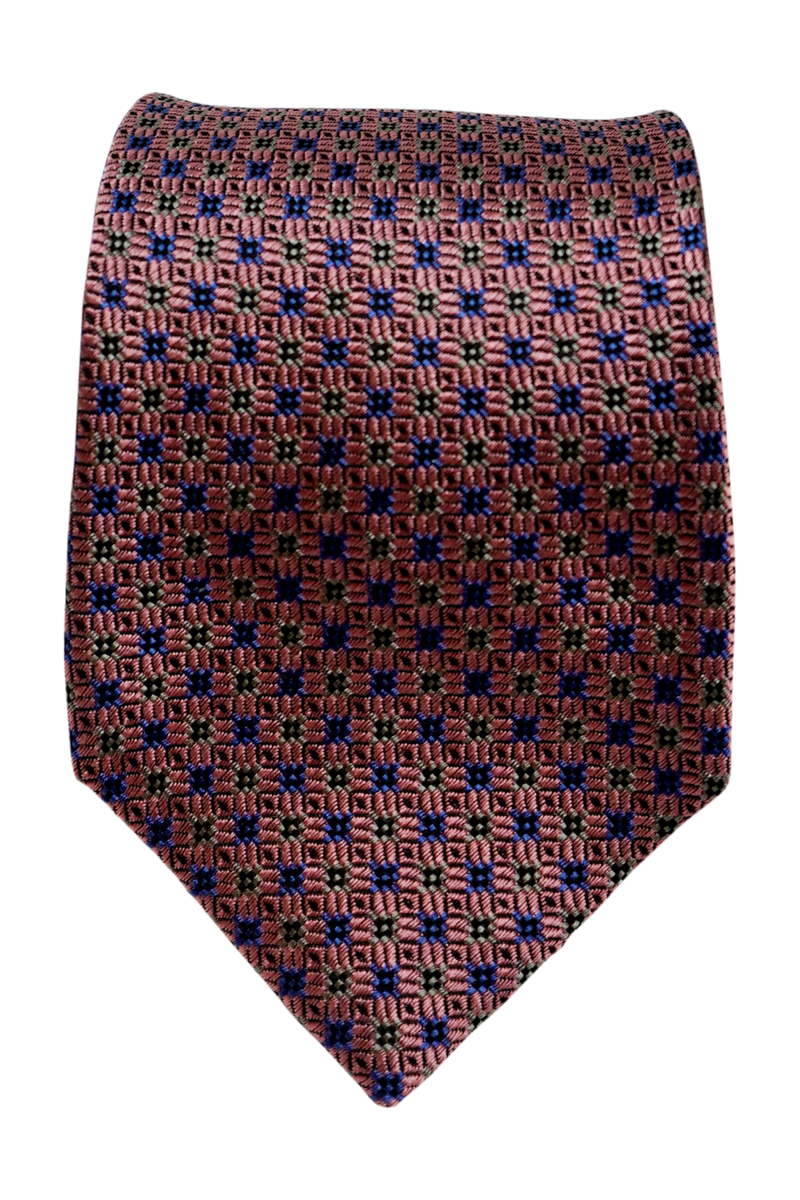 Cristallini Salmon pink seven-fold silk tie
