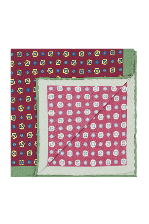 Eolie multi colour mini floral silk pocket square