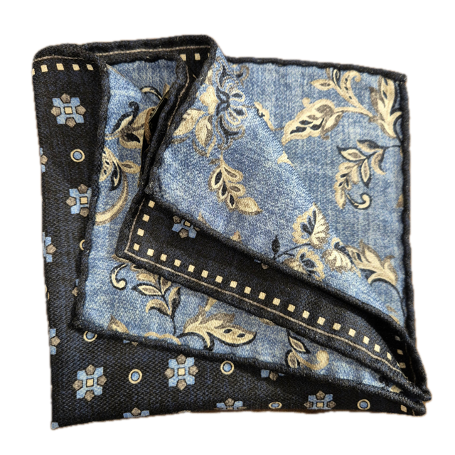 Rosi Collection Blue floral pocket square