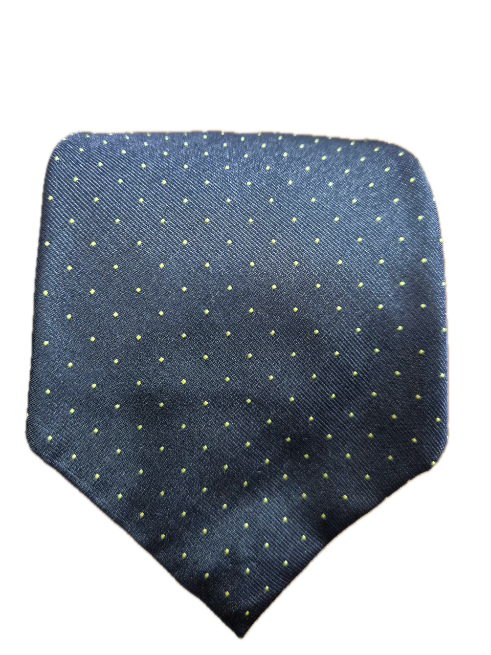 Travetto Navy and Green pin dot seven-fold silk tie