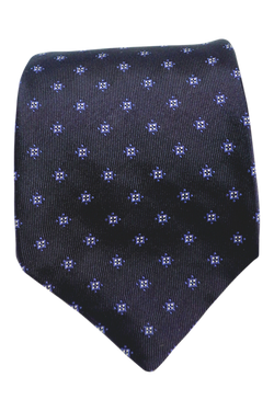Parthenope Navy Seven-fold silk tie