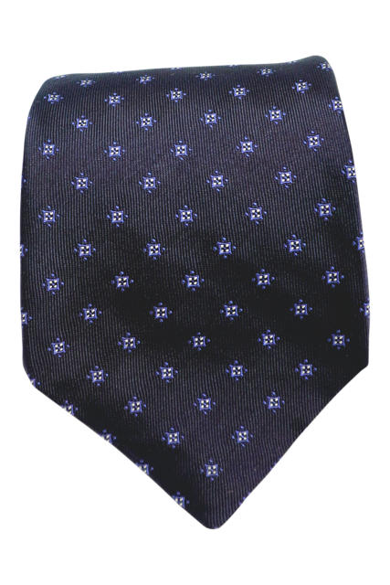 Parthenope Navy Seven-fold silk tie