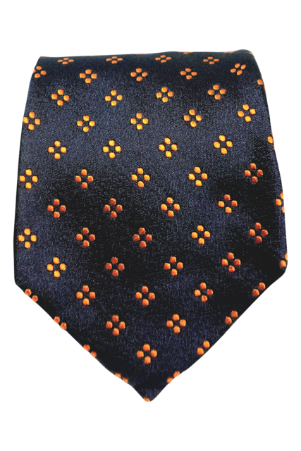 Pastori Navy and Orange seven-fold silk tie