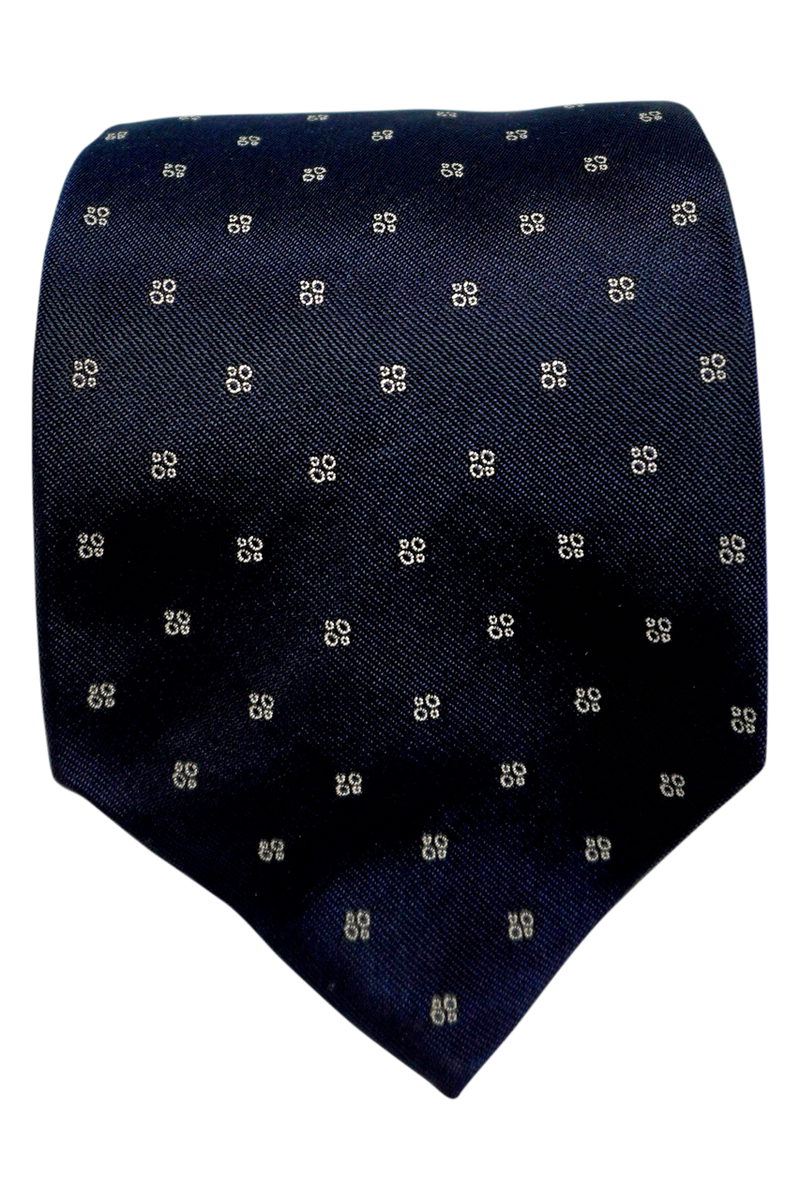 Sansevero Navy seven-fold silk tie