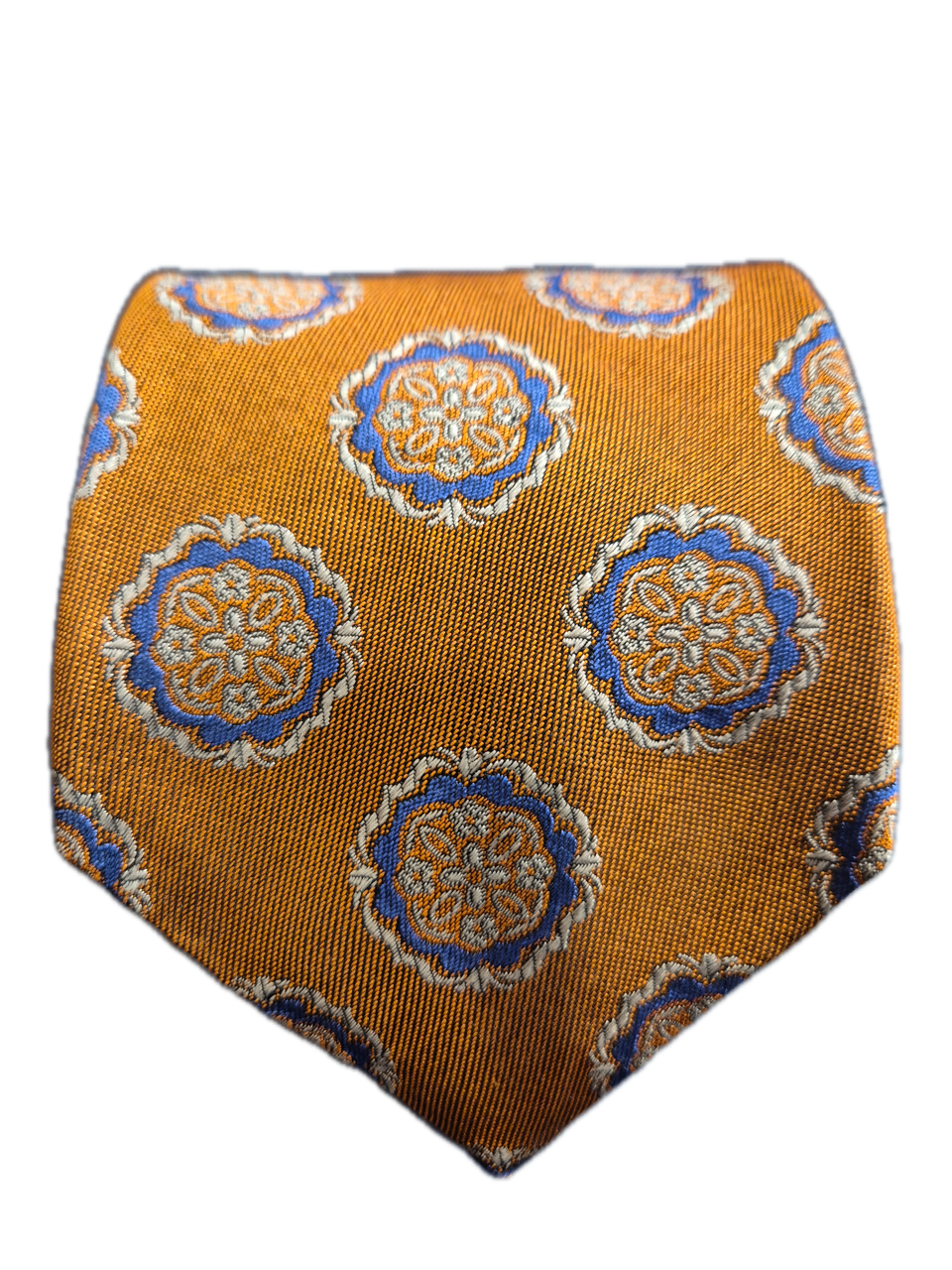 Pastori burnt Orange seven-fold silk tie