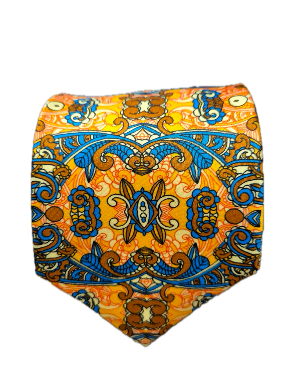 Pinot Orange Geometric silk tie