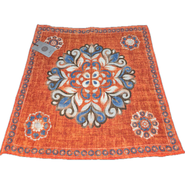 Rosi Collection orange floral pocket square