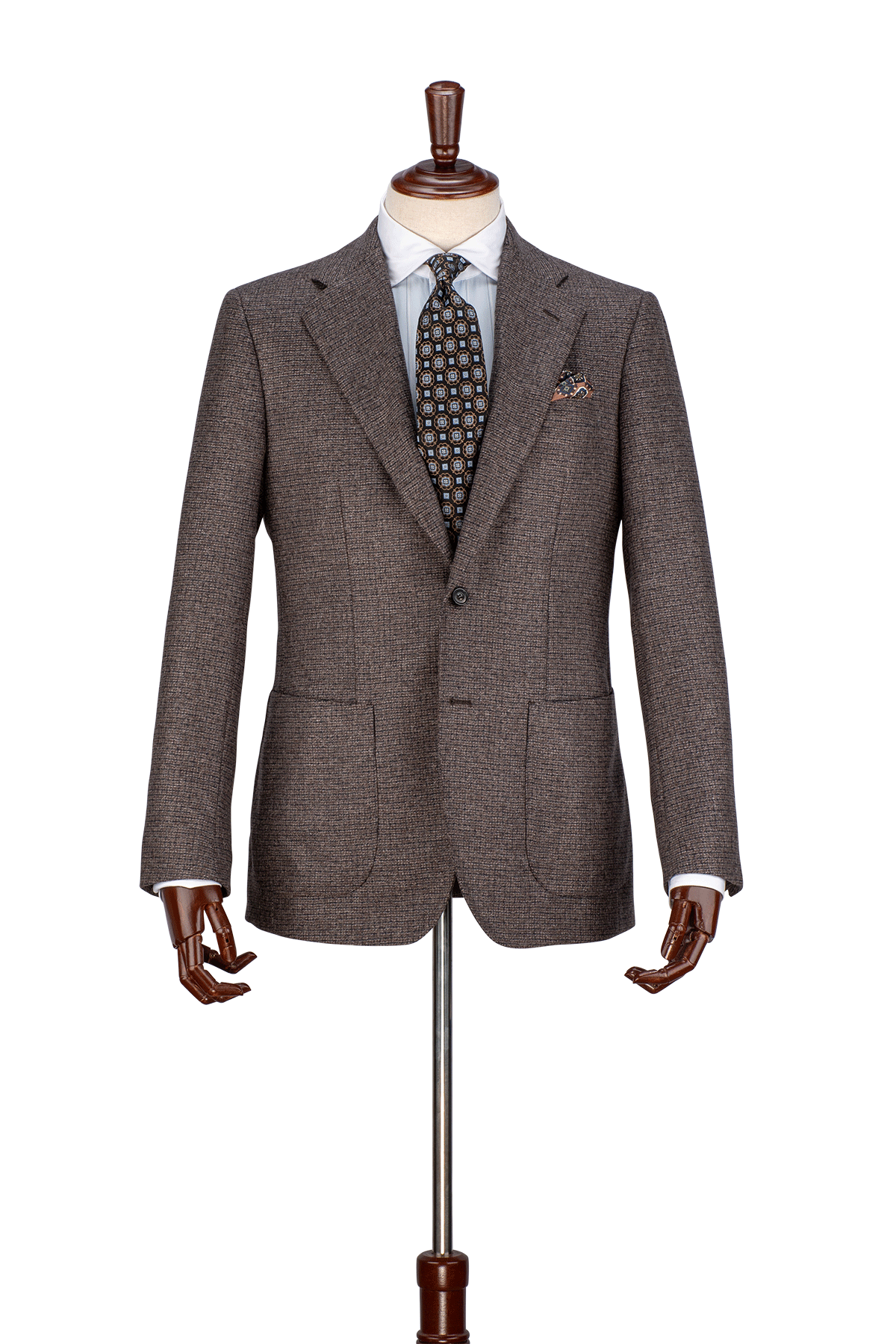 Lungomare Brown and Navy mini check Sports Coat