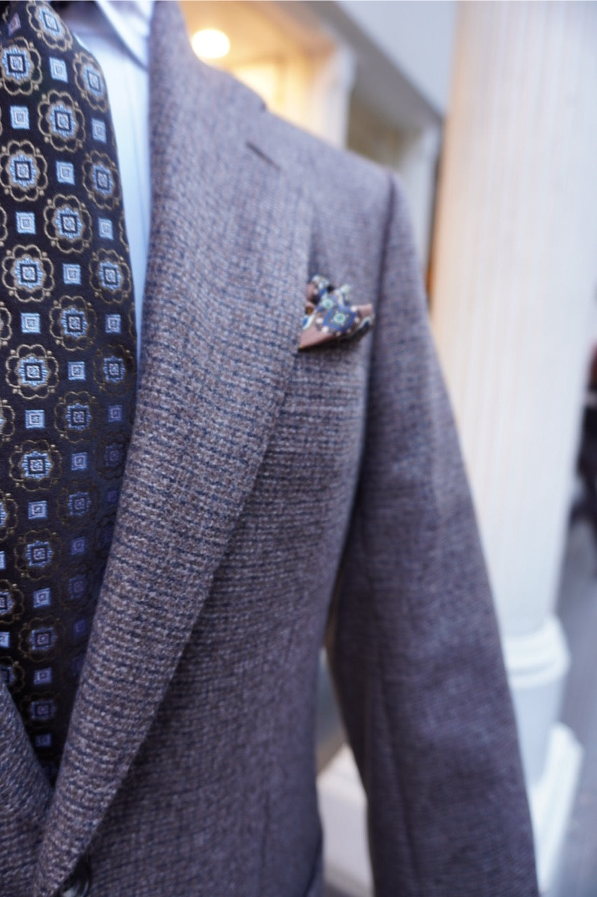 Lungomare Brown and Navy mini check Sports Coat