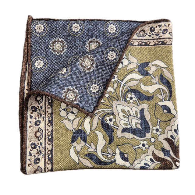Rosi Collection Green n9 silk pocket square