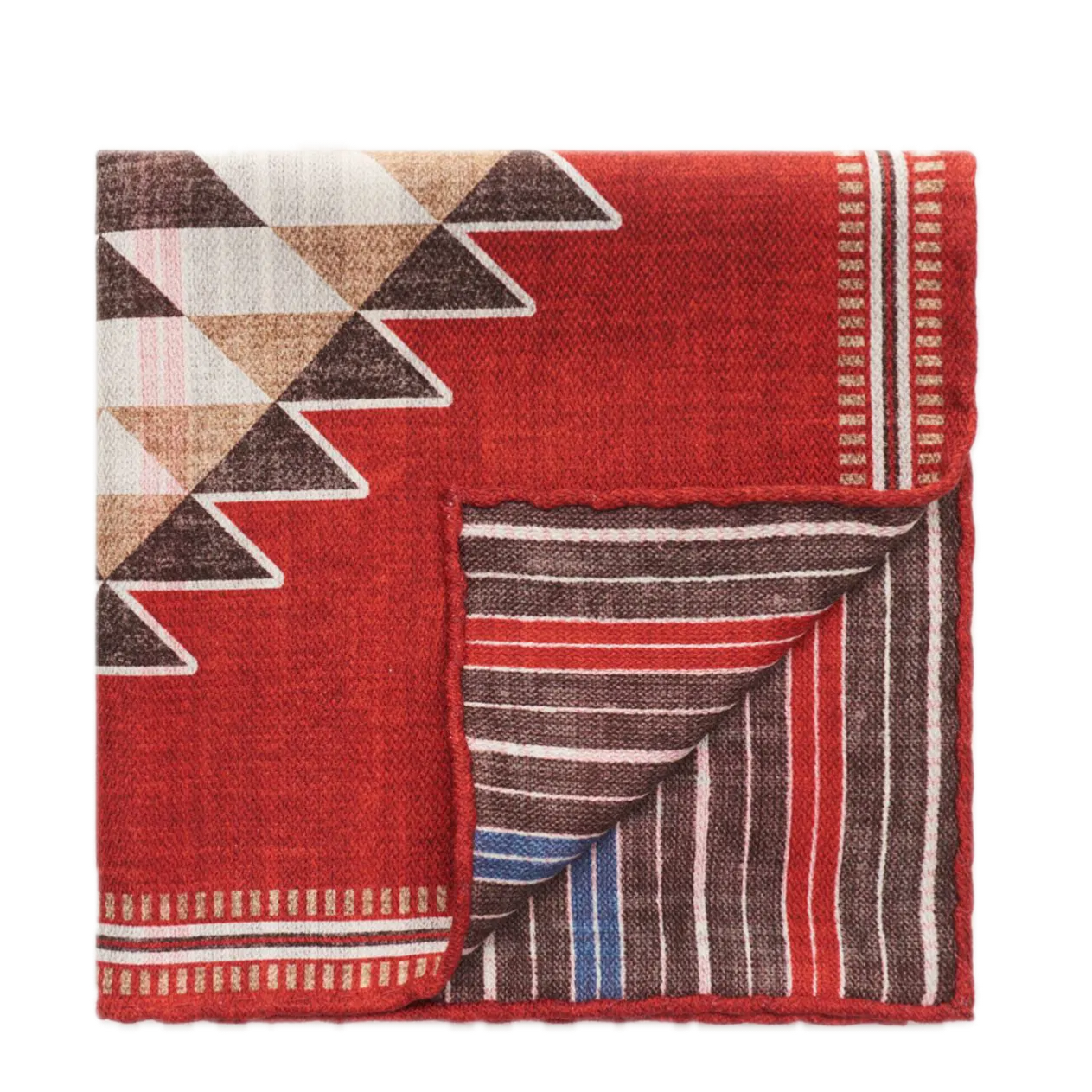 Rosi Collection red multi stripe silk pocket square