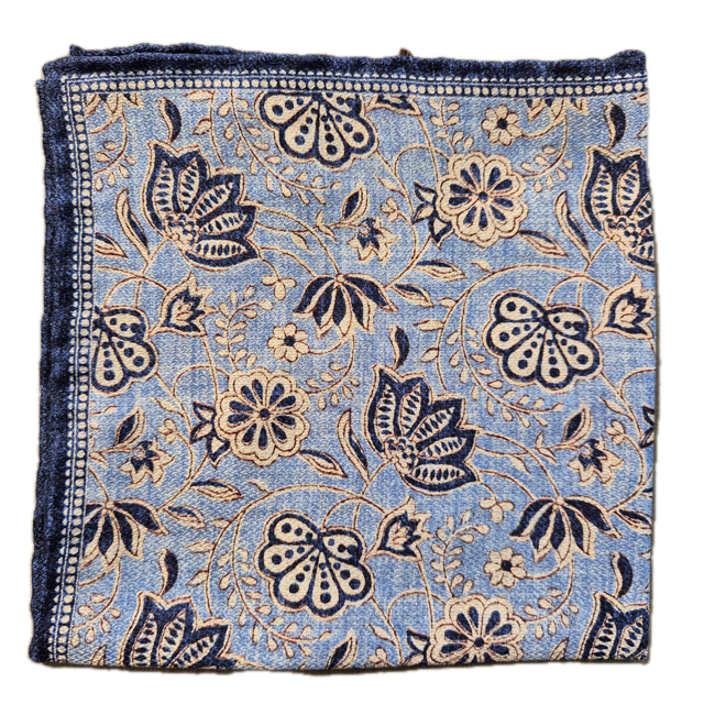 Rosi Collection Blue floral pocket square