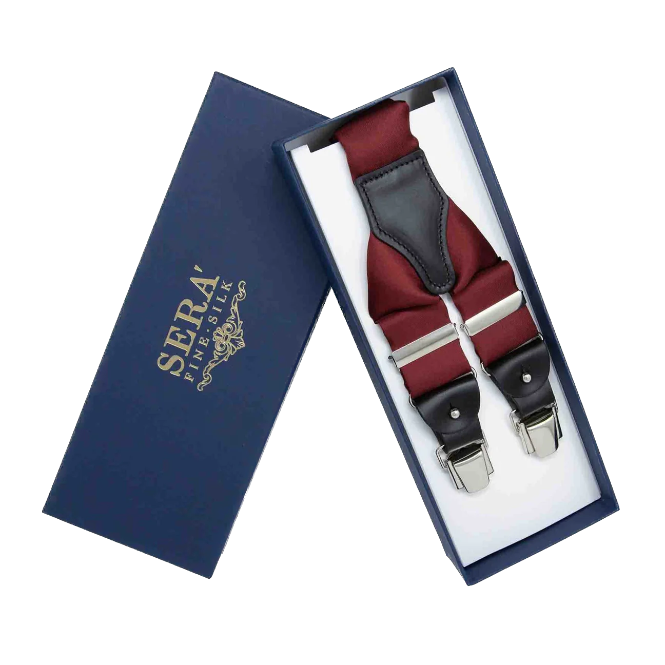 Serà Fine Silk Burgundy silk Suspenders