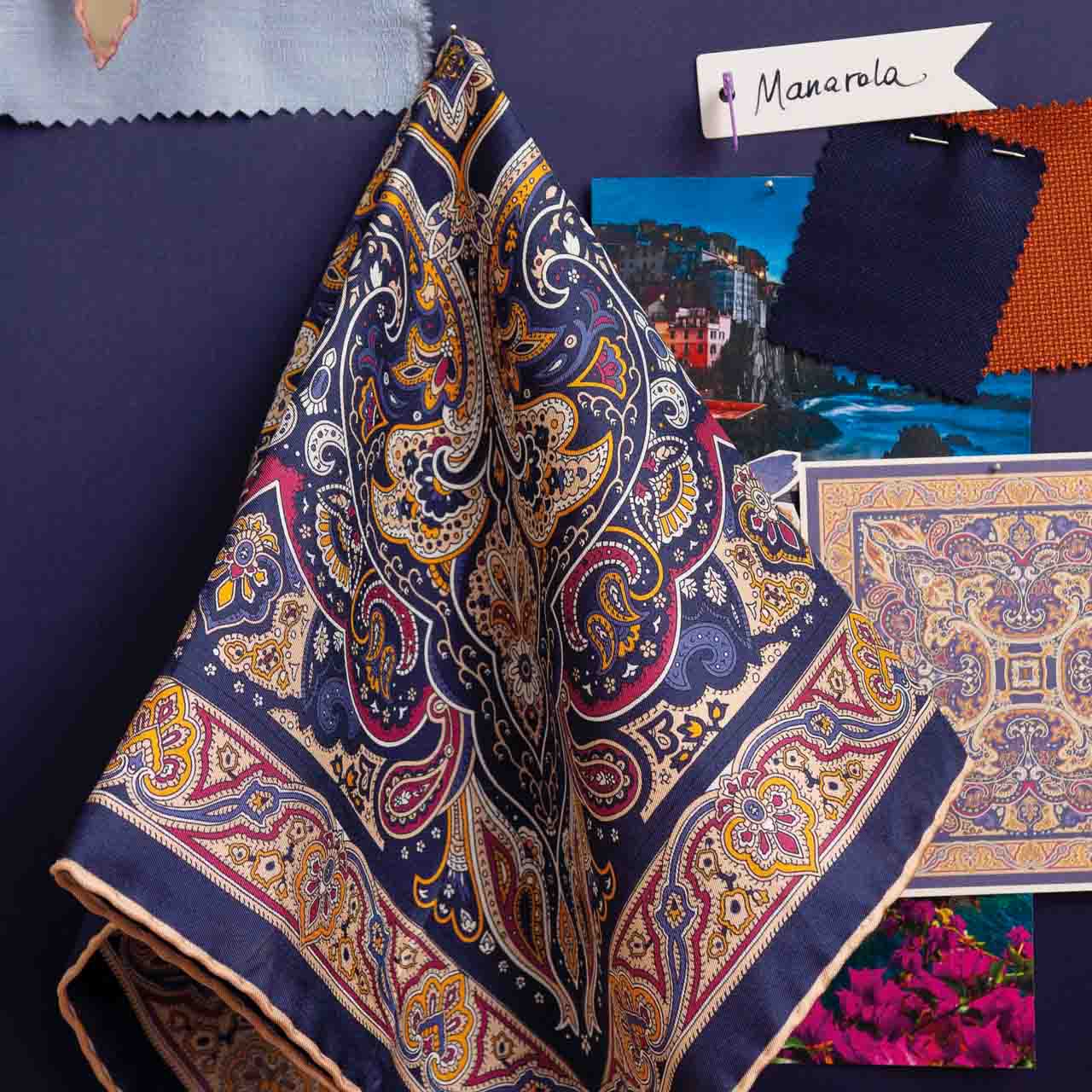 Serà Fine Silk Manarola silk pocket square