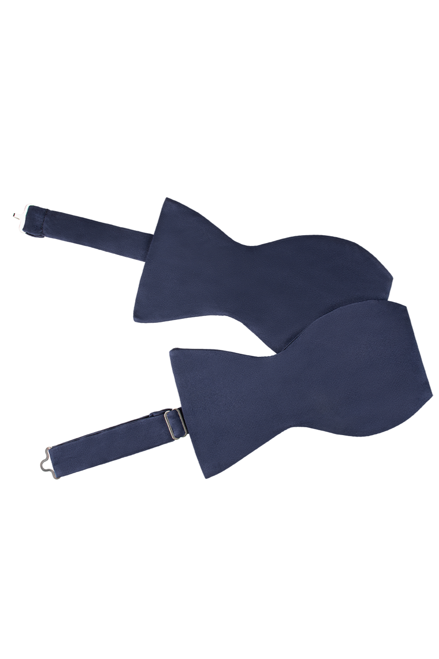 Pignatelli Navy satin silk self-tie bow tie