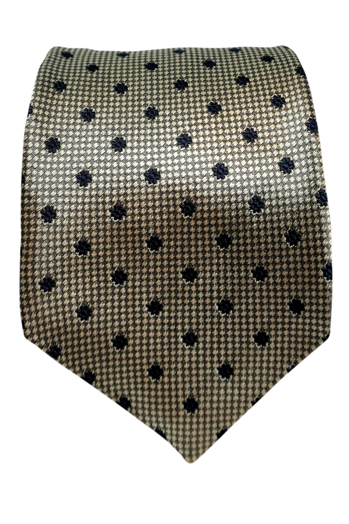 Pignasecca silver and navy seven-fold silk tie