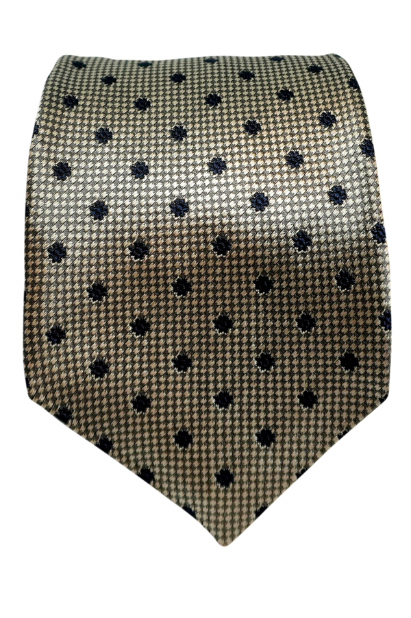 Pignasecca silver and navy seven-fold silk tie
