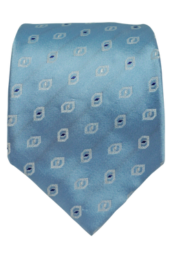 San Gennaro Sky blue Seven-fold silk tie