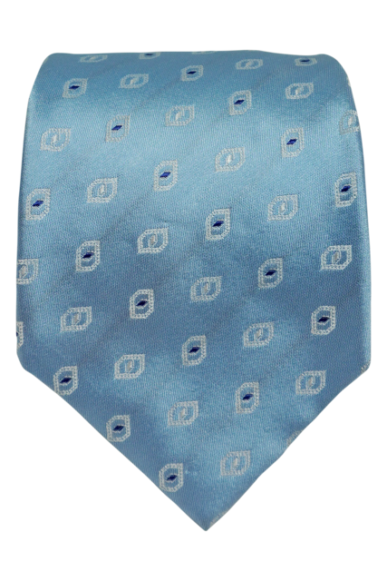 San Gennaro Sky blue Seven-fold silk tie