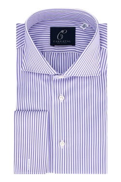 Spaccanapoli Lilac stripe French cuff men's shirt