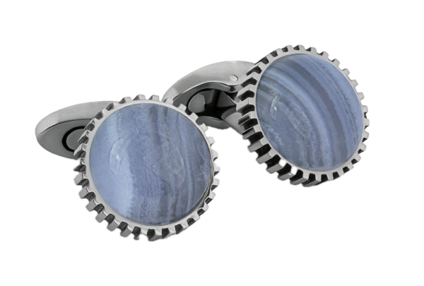 Tateossian Blue Lace Agate cufflinks