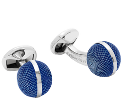 Tateossian Guilloche sphere with lapis blue cufflinks
