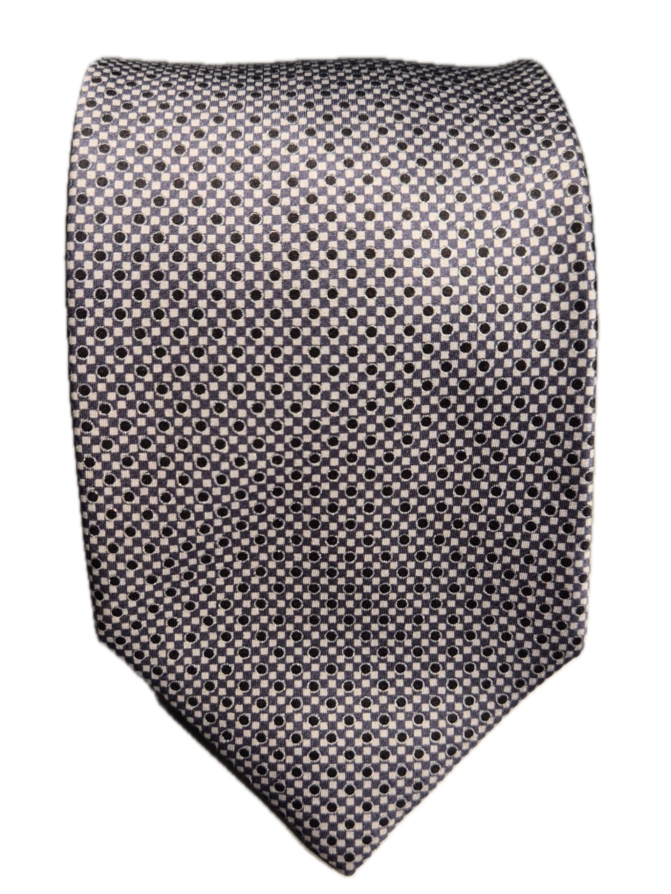 Vesuvio black and grey dot silk tie