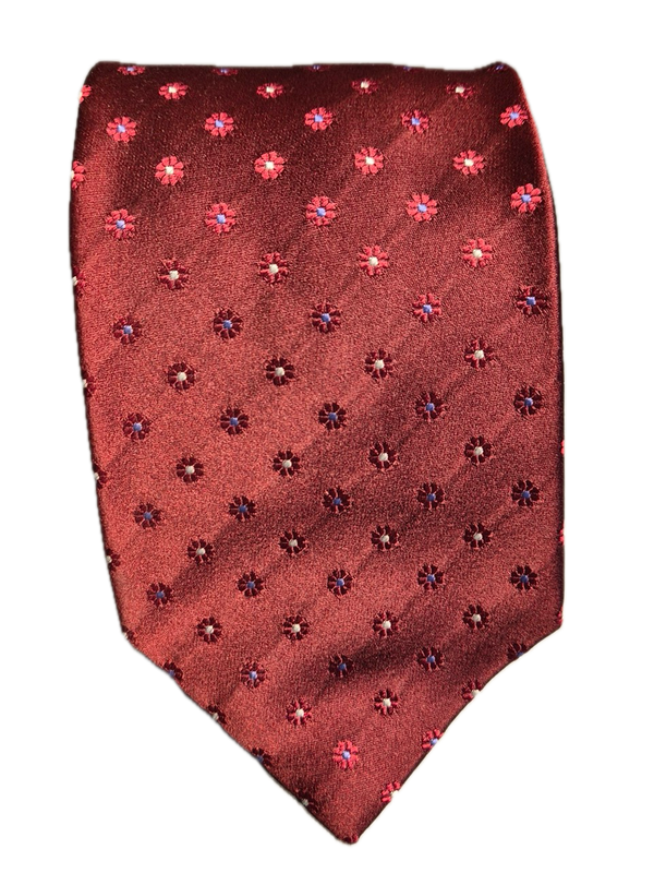 Neapolis Venetian Red mini floral silk tie