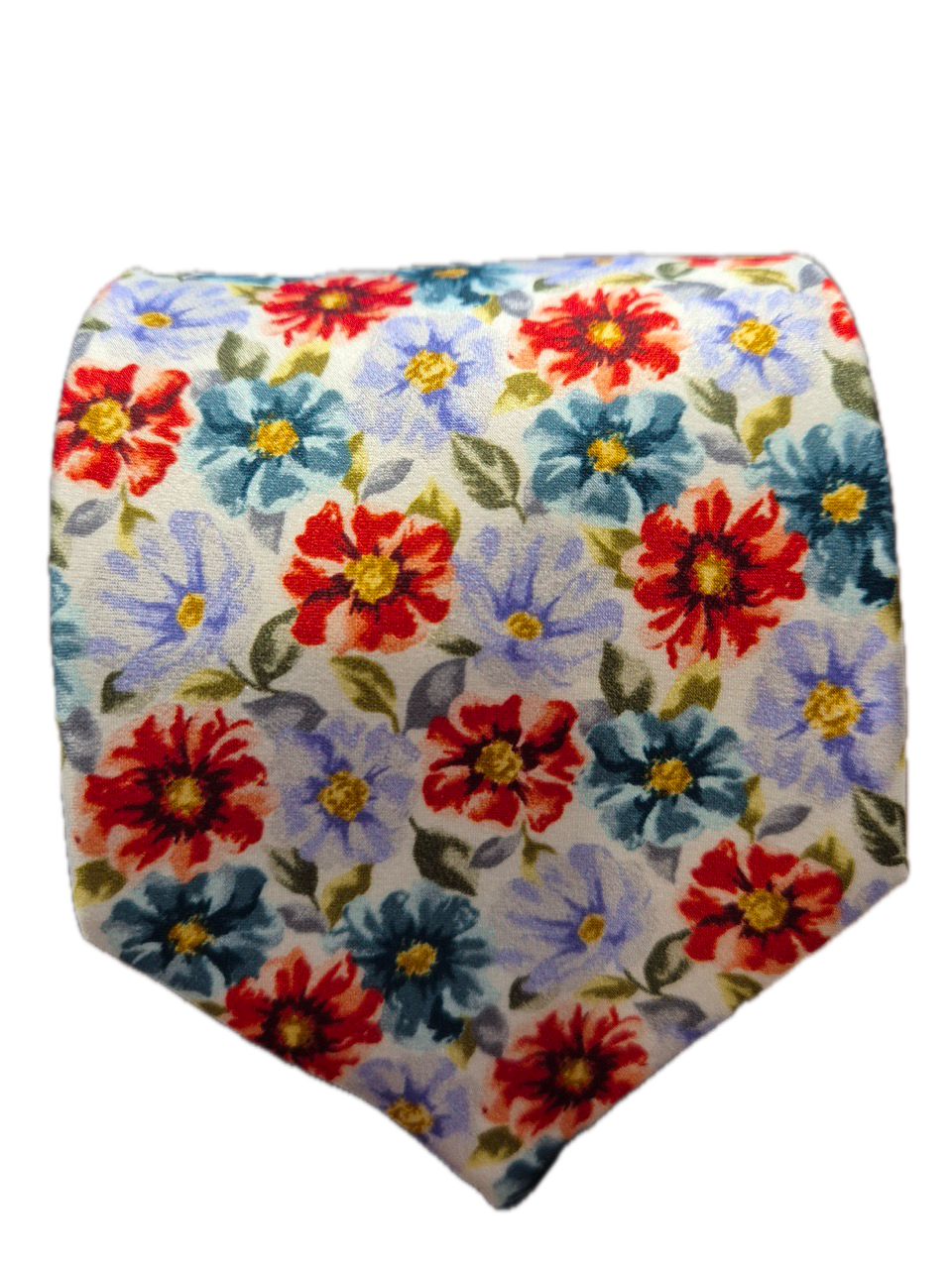 Ornella White Floral silk tie