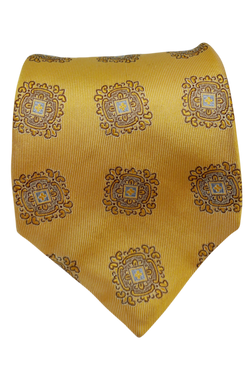 Rione Yellow seven-fold silk tie