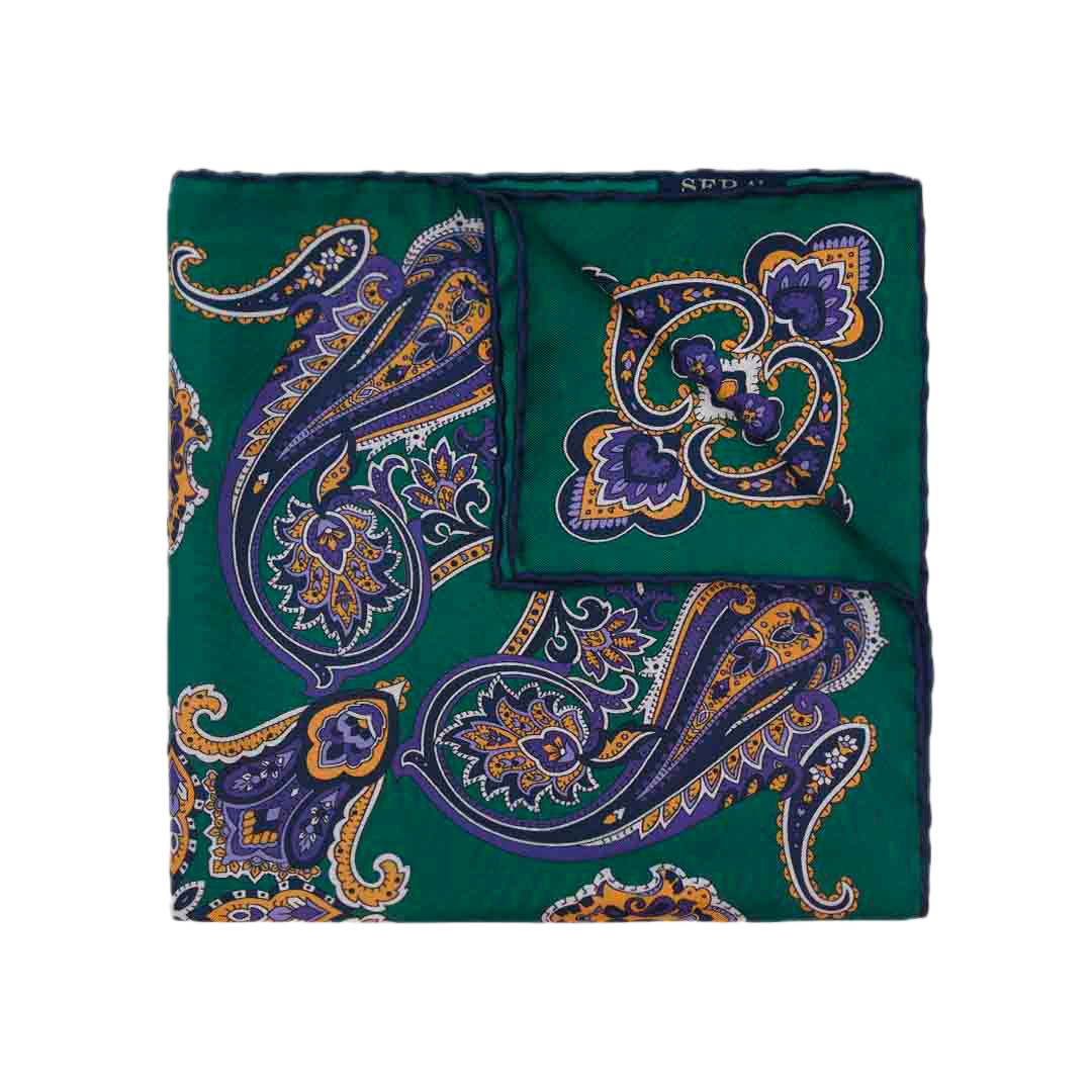 Serà Fine Silk Mint Nebbiolo silk pocket square