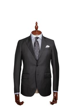 With this timeless classic there is no doubt that in this two piece charcoal shadow stripe you will be dressed to thrill. The Norman is made from a Vitale Barberis Canonico 100% Merino wool.
