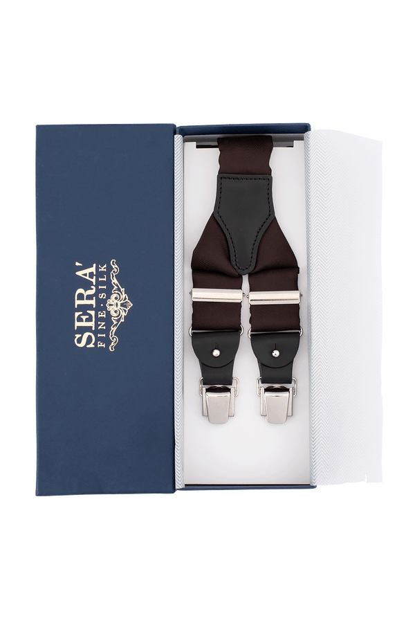 Serà Fine Silk brown silk suspenders