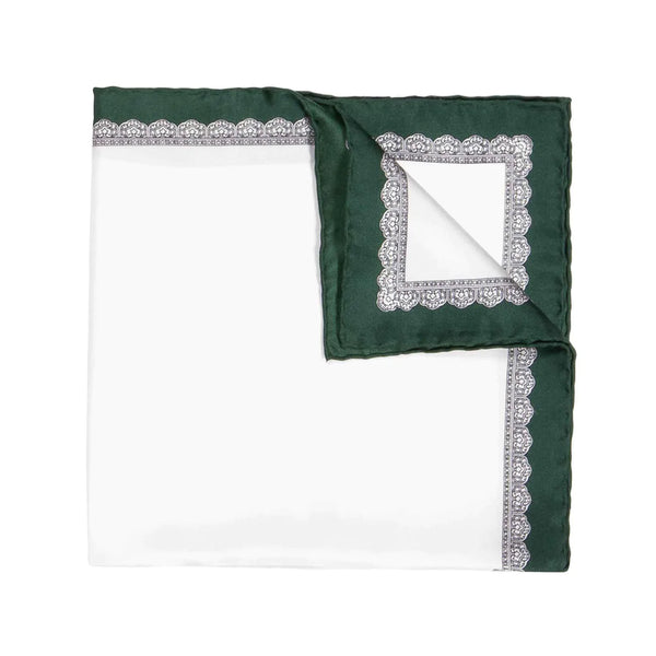 Serà Fine Silk green essential silk pocket square