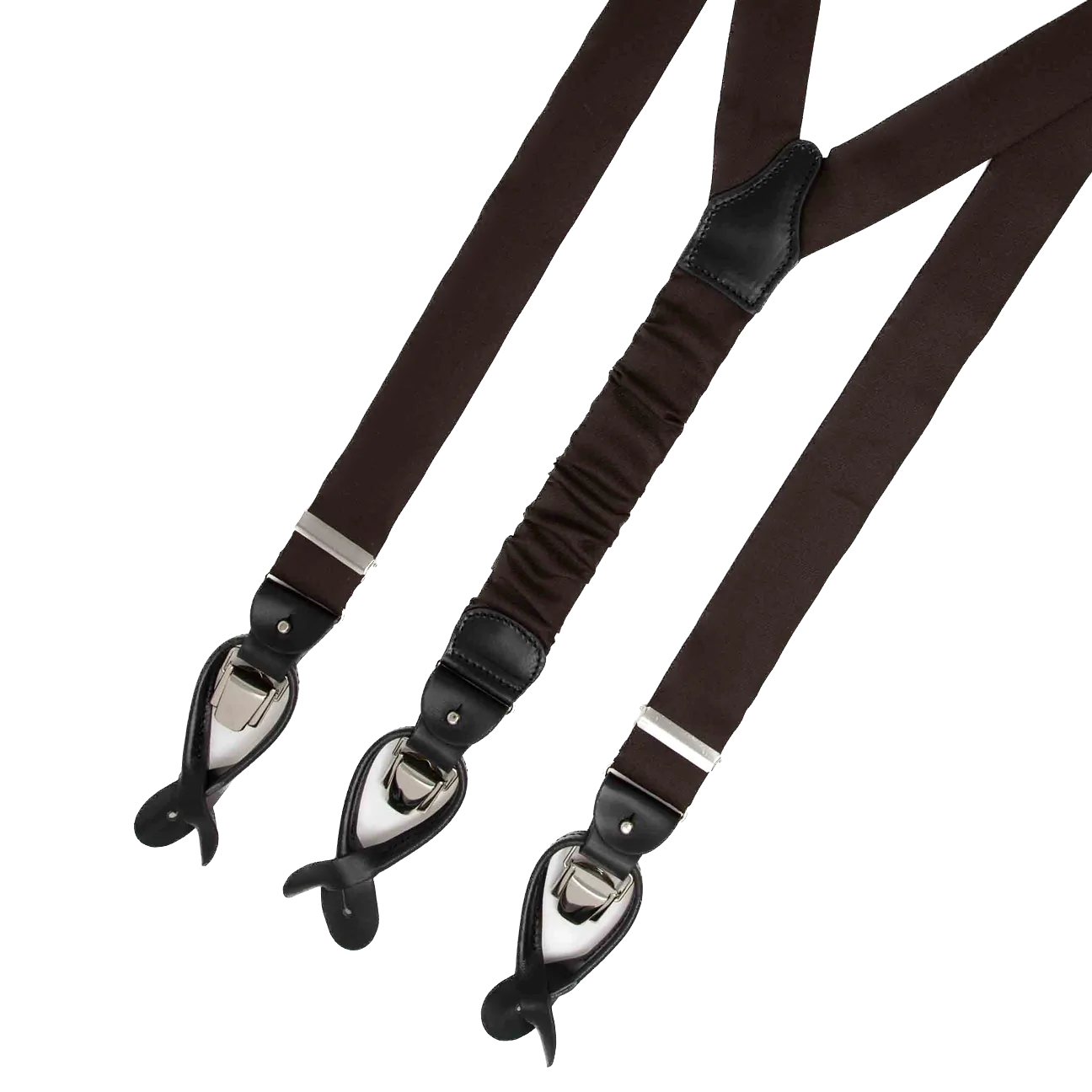 Serà Fine Silk brown silk suspenders